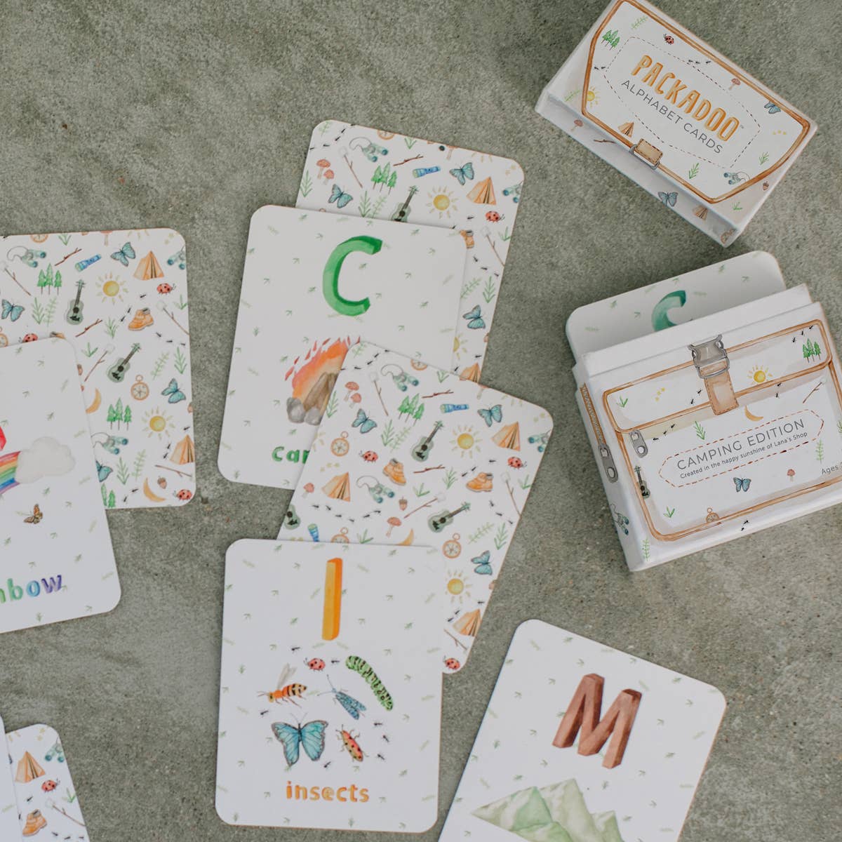 Camping Themed ABC Flashcards - PACKADOO