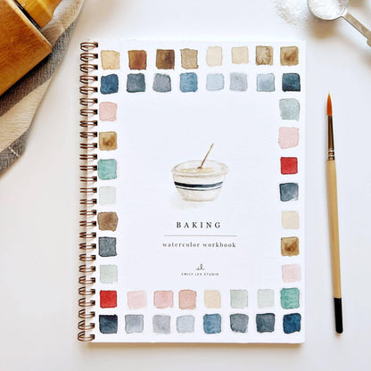 Spiral-bound watercolor workbook titled &