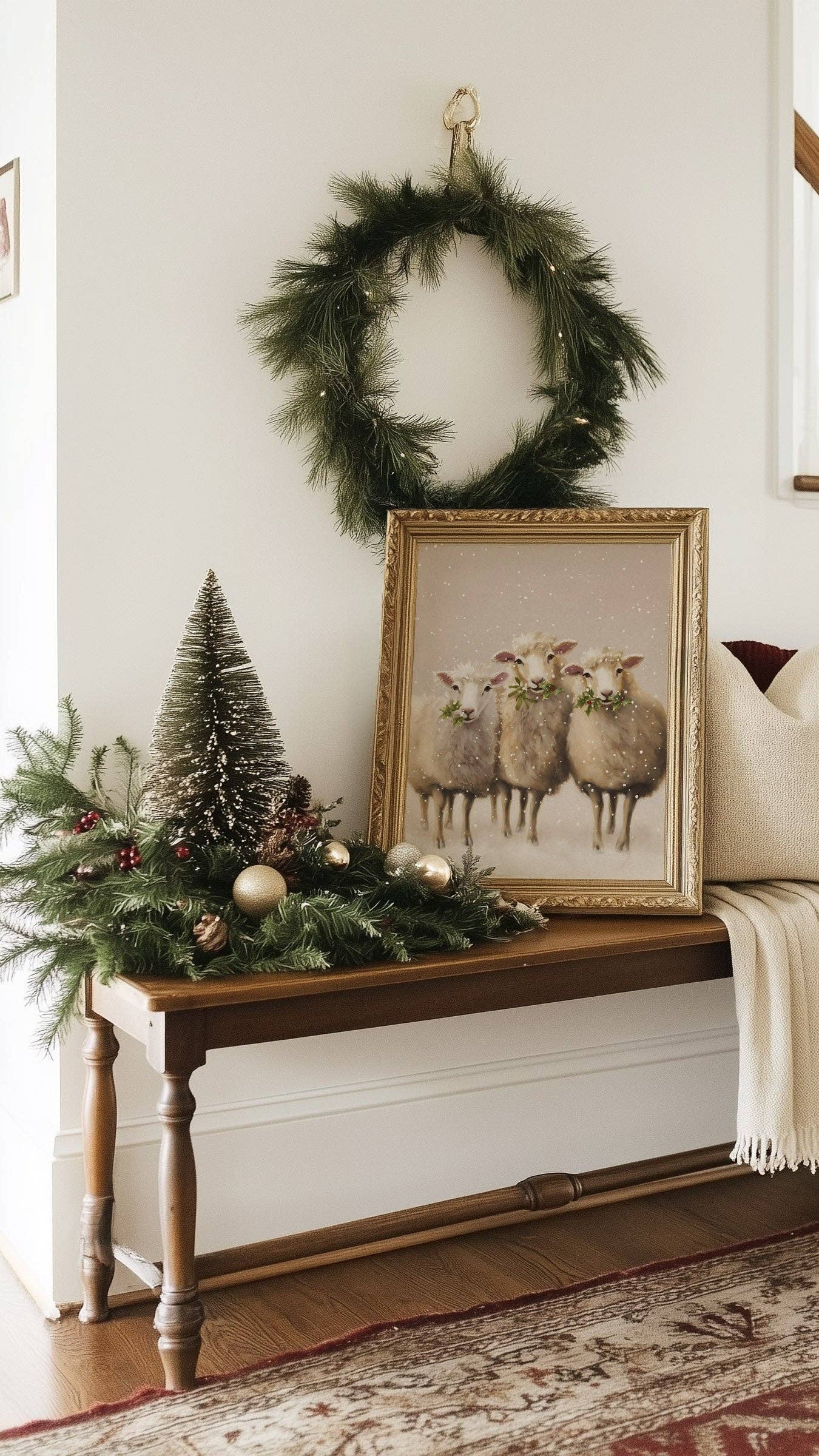 Three Winter Sheep Art Print