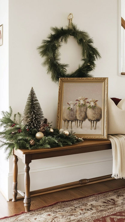 Three Winter Sheep Art Print