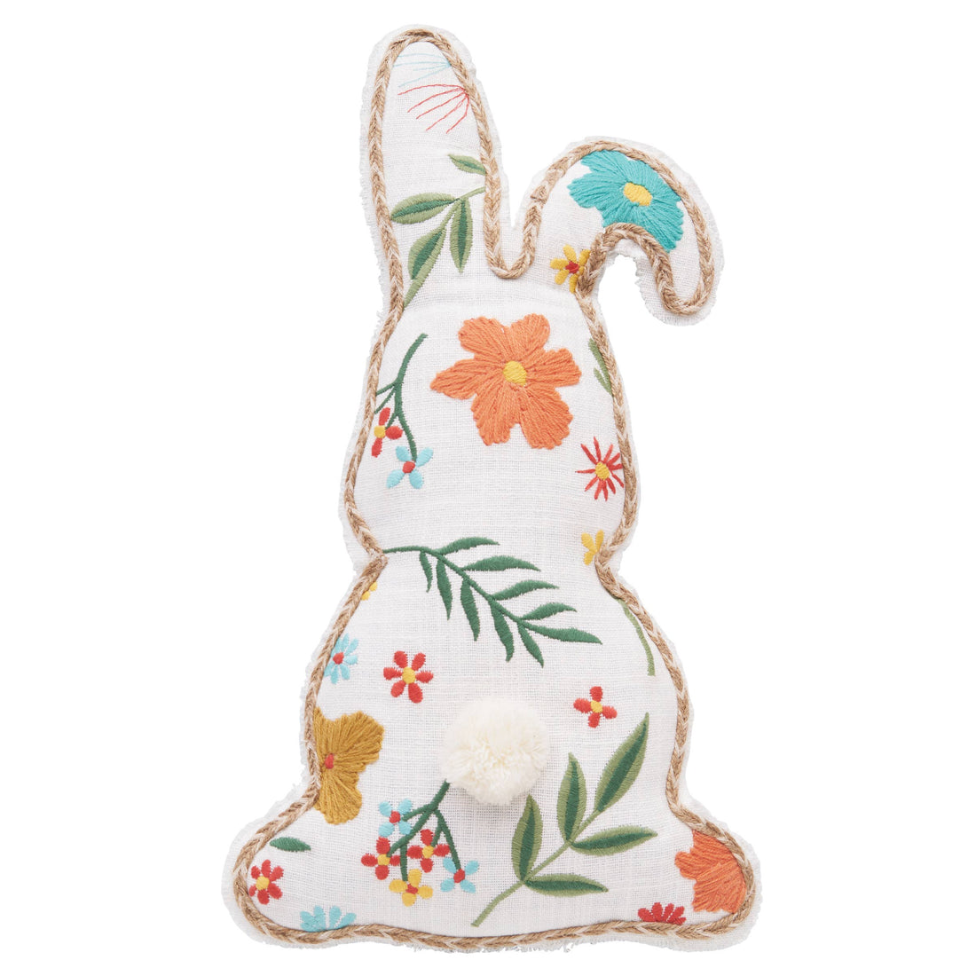 Easter Blossom Bunny Shaped Throw Pillow