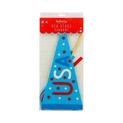 USA stars pennant with packaging on a white background