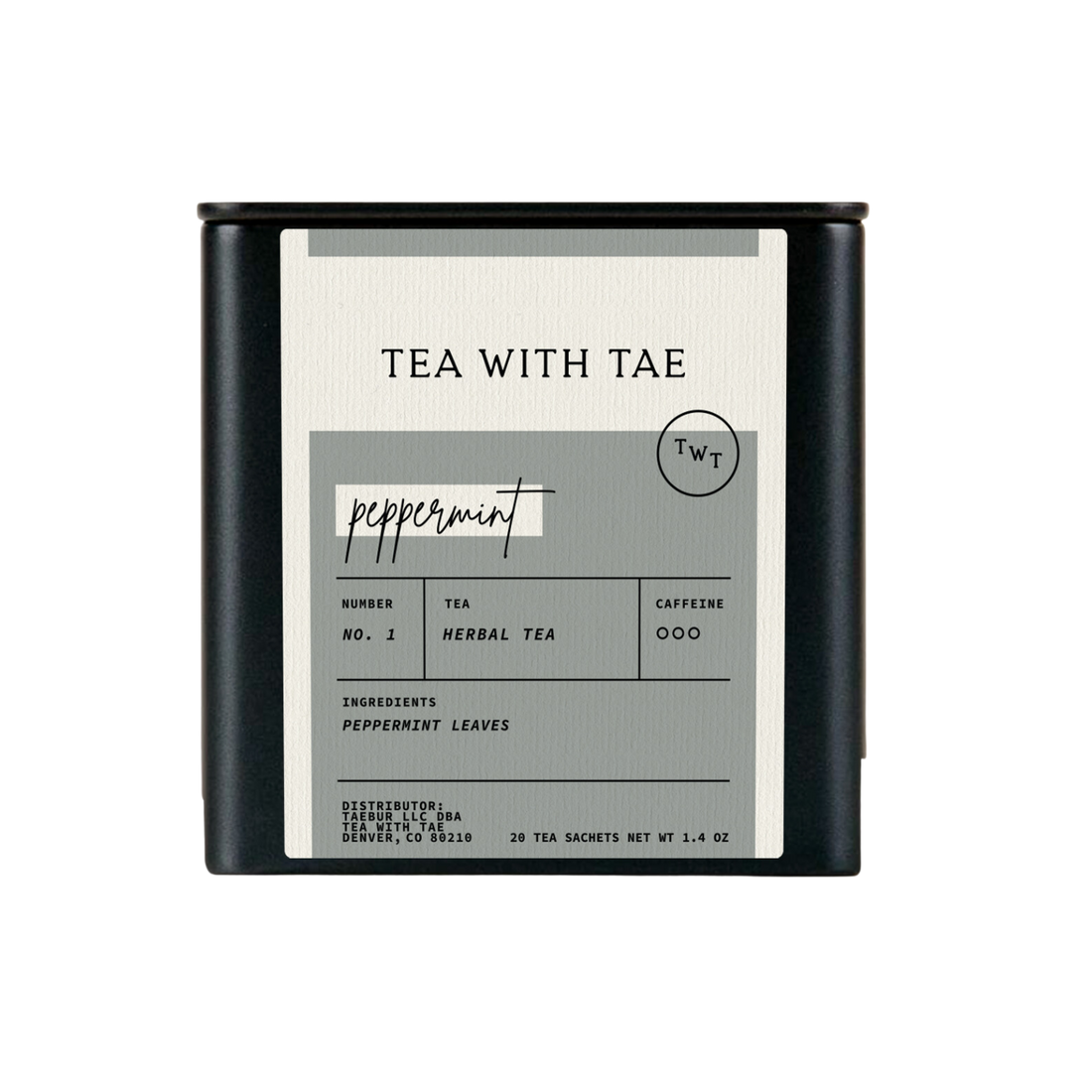 Peppermint Herbal Minty Tea Tin