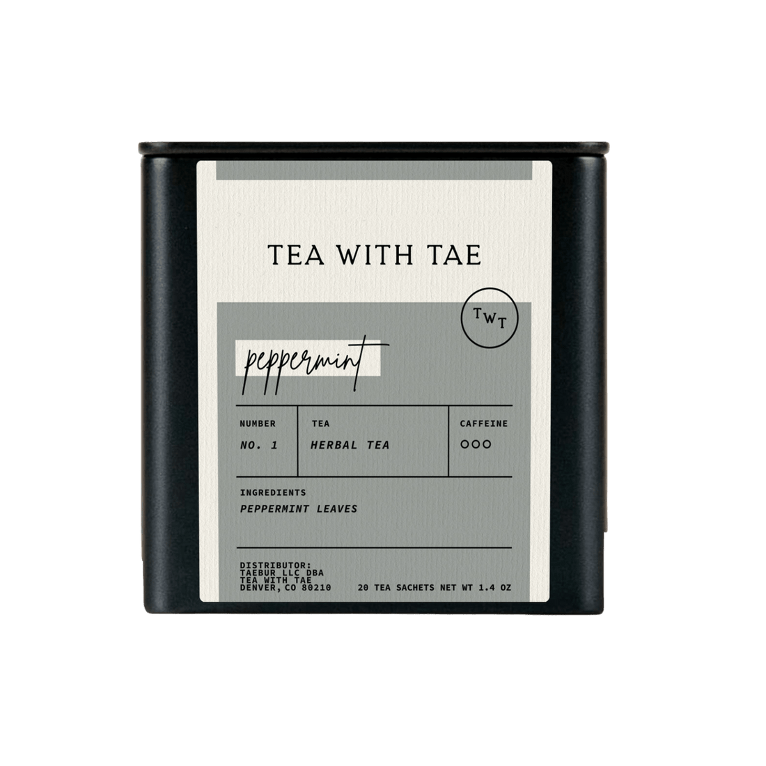 Peppermint Herbal Minty Tea Tin