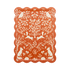 Decorative tray with white animal and nature pattern on a red background