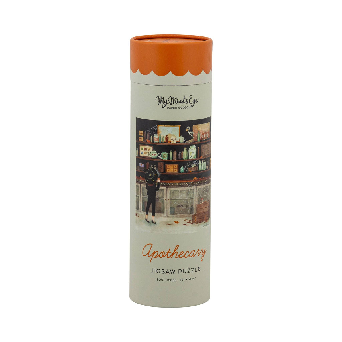  cylindrical packaging for a Halloween jigsaw puzzle with &