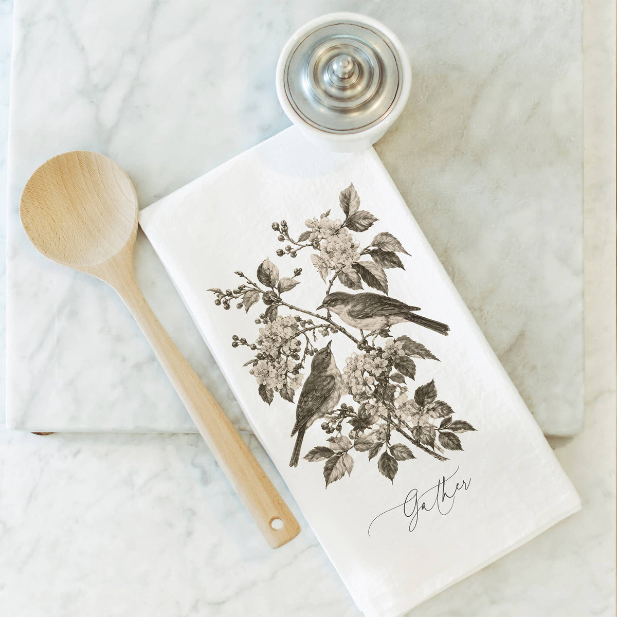 Gathering Birds Tea Towel