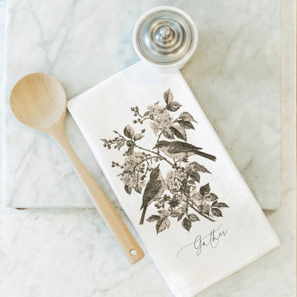 Gathering Birds Tea Towel