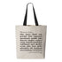 natural canvas tote bag with women can do anything print