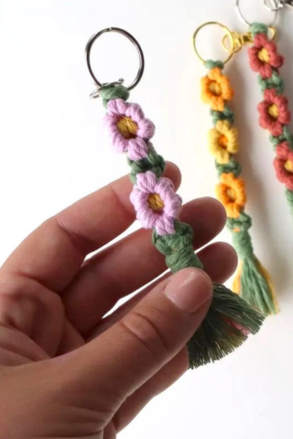 Macramé Keychain (3-Flower)