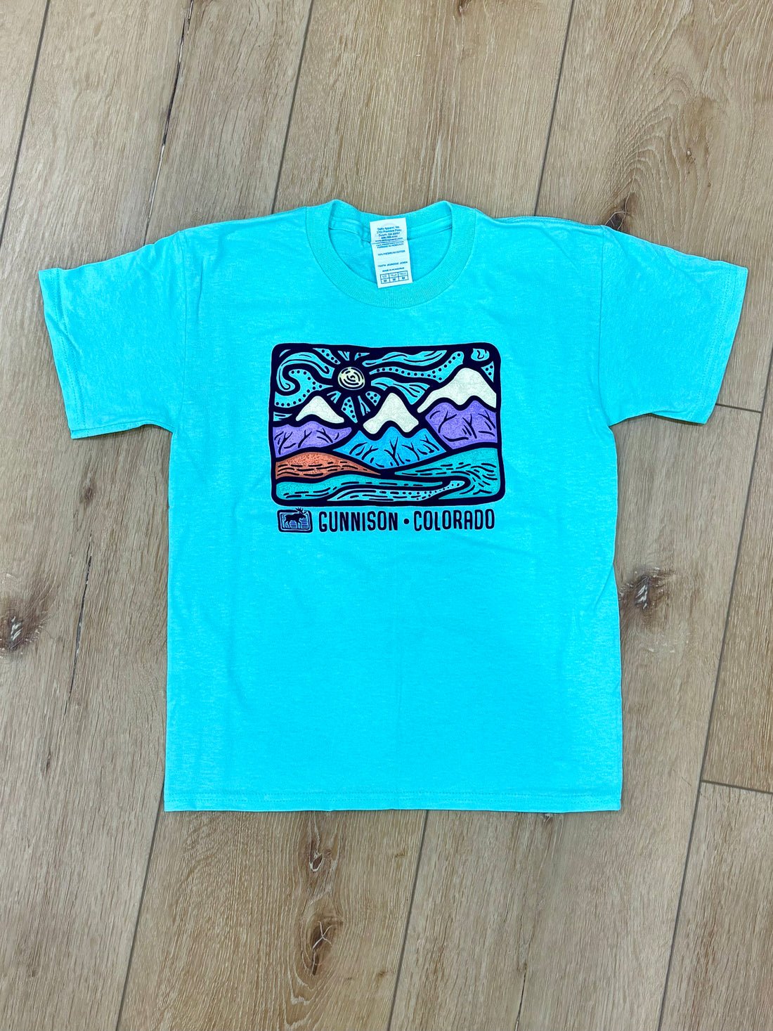 Youth Impressionist Mountain Gunni T-Shirt - Mint