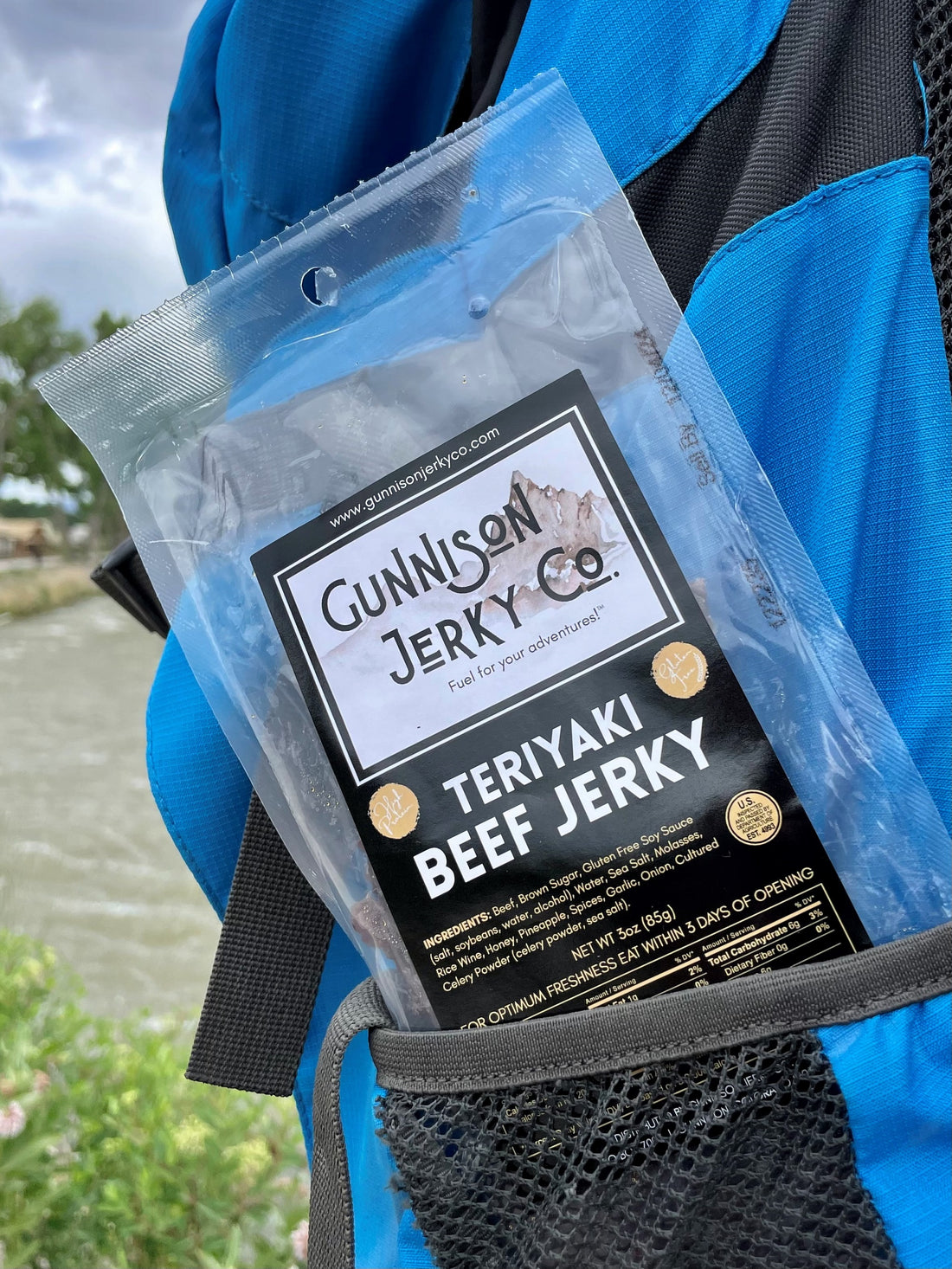 Gunnison Jerky Co., Teriyaki Beef Jerky in Backpack