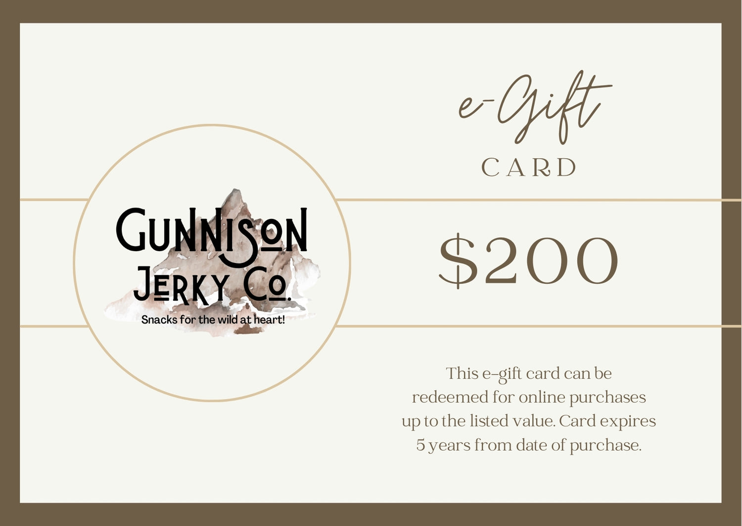 Gunnison Jerky Co. E-Gift Card