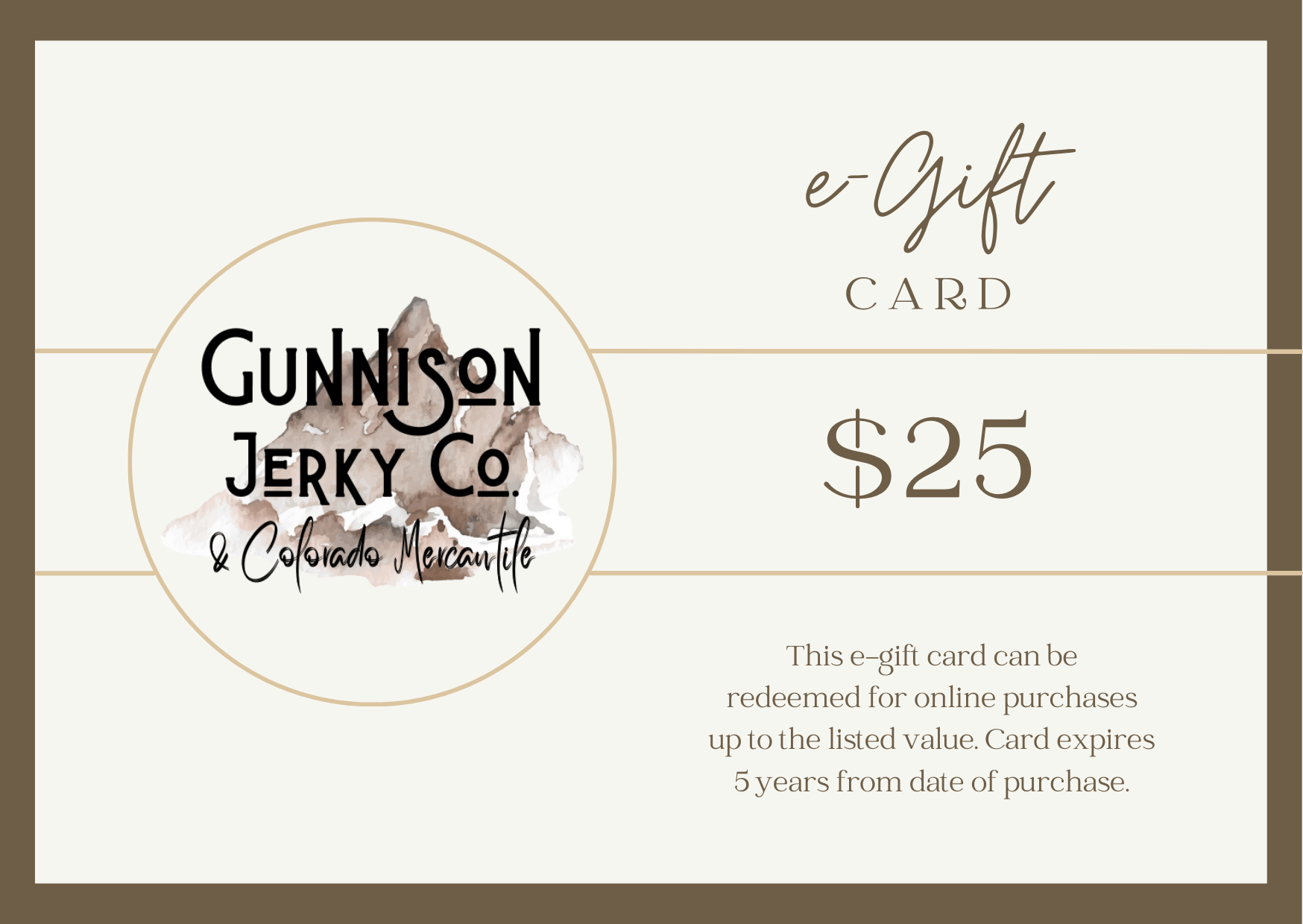 Gunnison Jerky Co. E-Gift Card