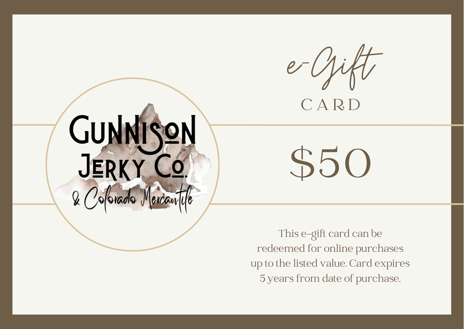 Gunnison Jerky Co. E-Gift Card