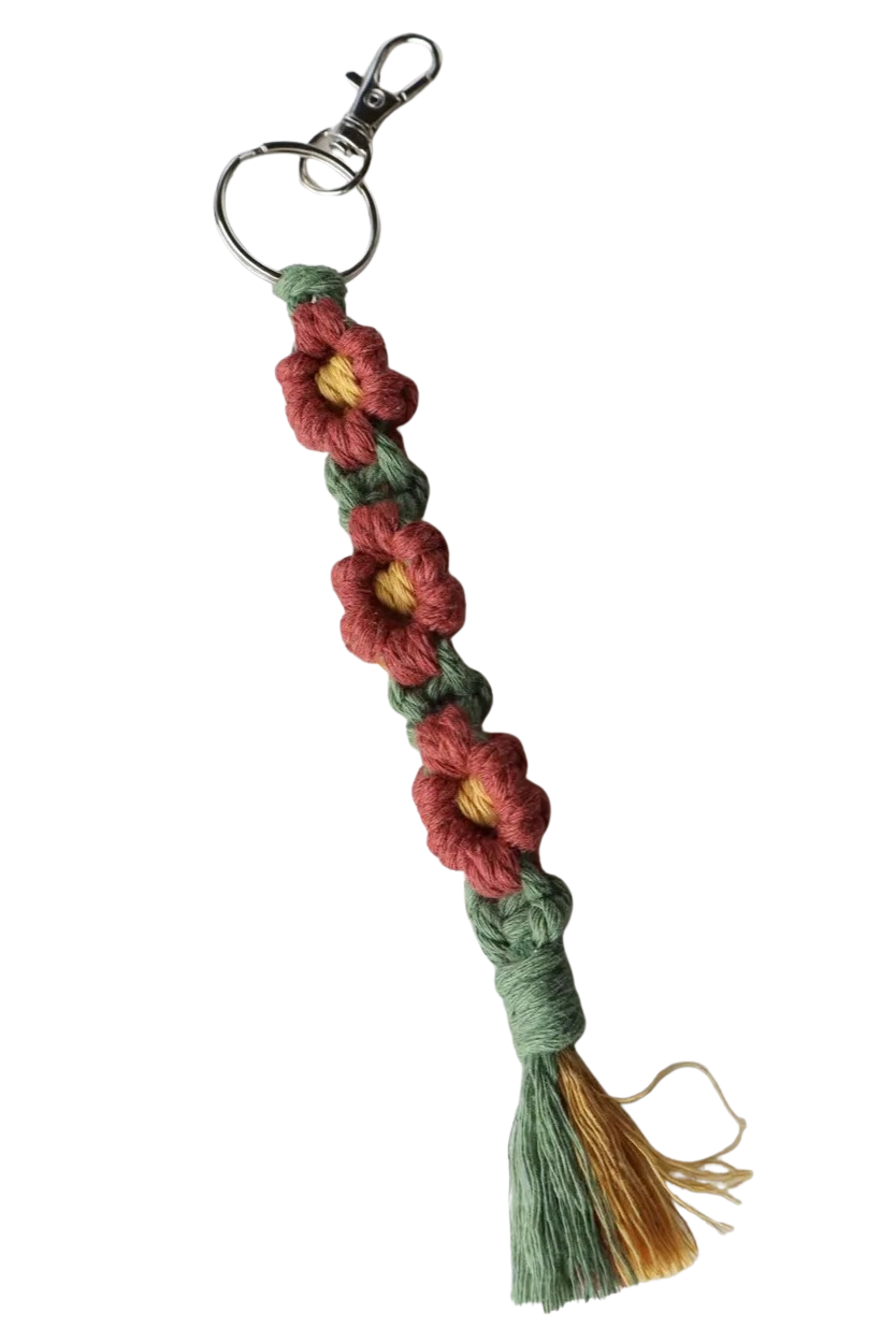 Macramé Keychain (3-Flower)