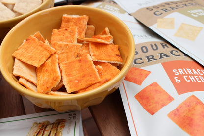 Sriracha &amp; Cheddar Sourdough Crackers