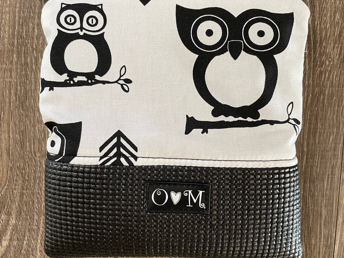 Stella Black Cross Body Purse - Owl Print Fabric
