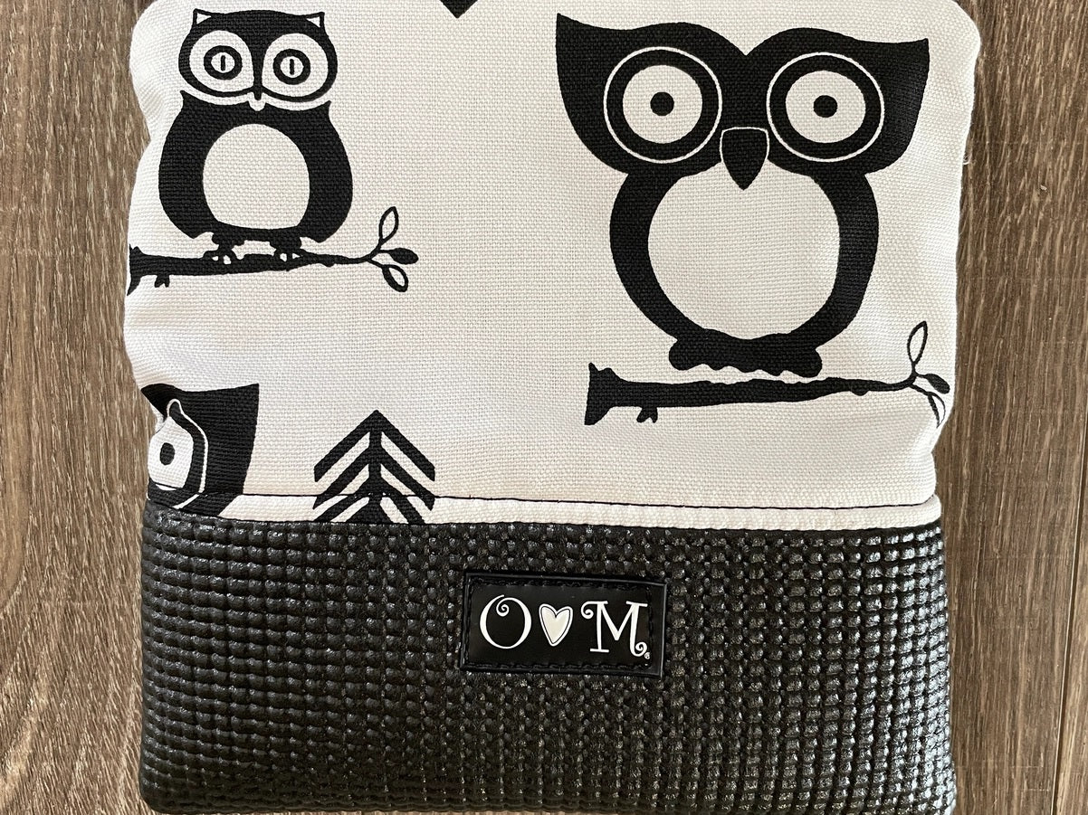 Stella Black Cross Body Purse - Owl Print Fabric
