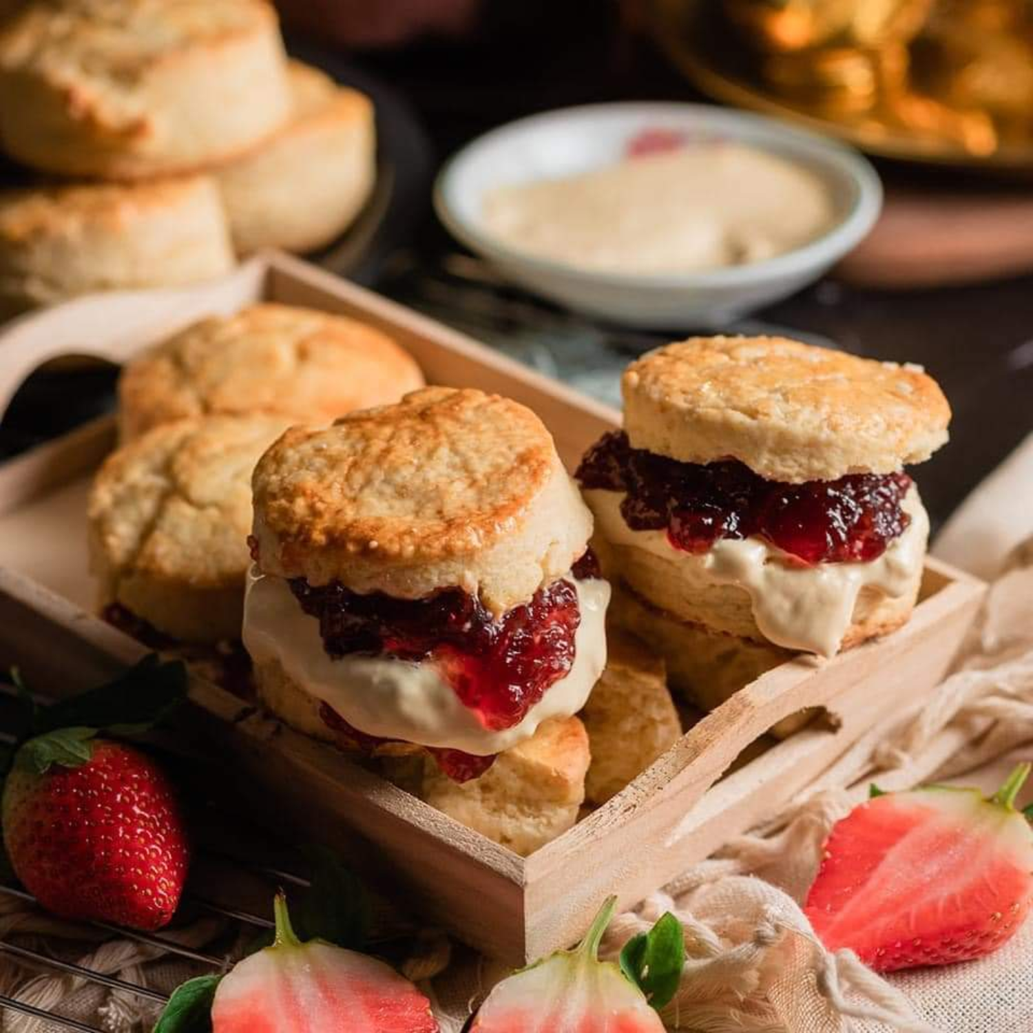Naked Goat Farm Strawberry Balsamic Jam on Biscuits