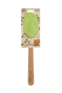 Silicone spatula with wooden handle and packaging on a white background