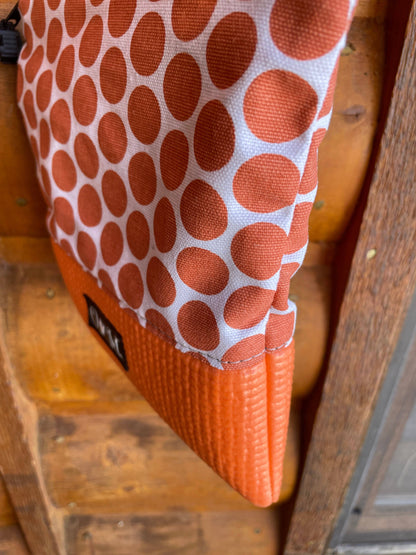 Stella Orange Cross Body Purse - Dot Print Fabric