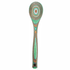 Decorative wooden spoon with a colorful handle on a white background
