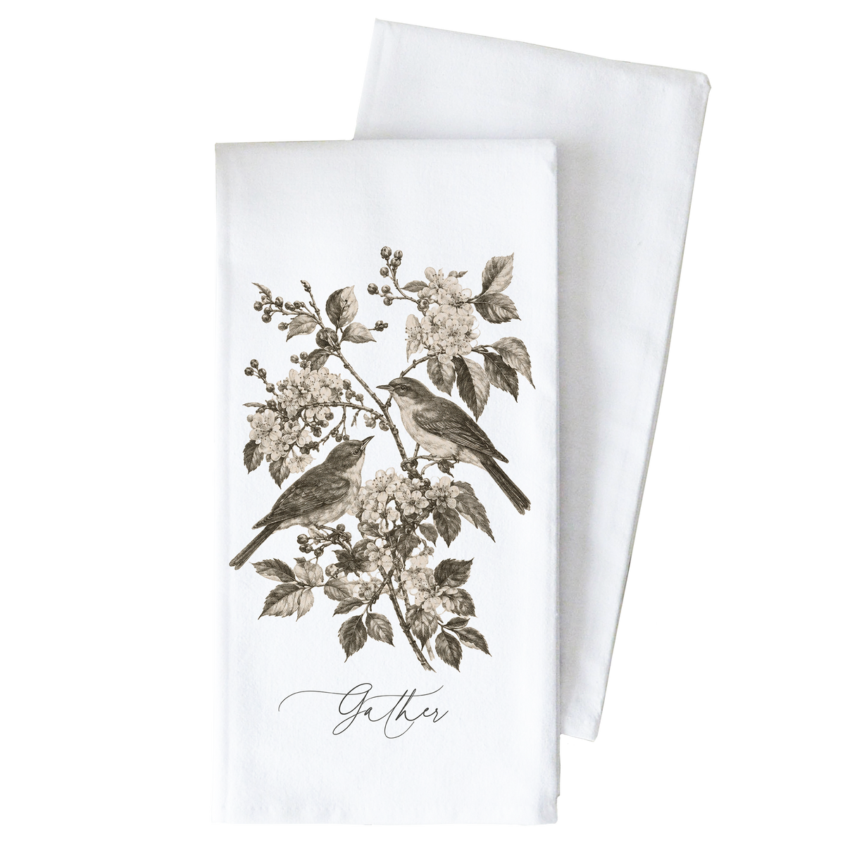 Gathering Birds Tea Towel