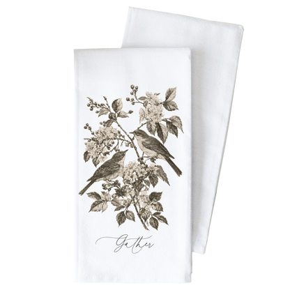Gathering Birds Tea Towel