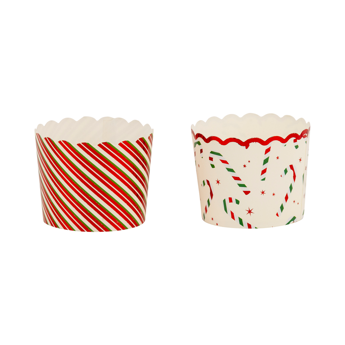 Red Foil Candy Stripes Baking Cups