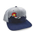 Gray and blue cap with Colorado flag design on a white background