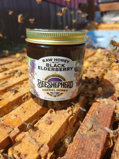 Bee Shepherd Raw Honey with Black Elderberry