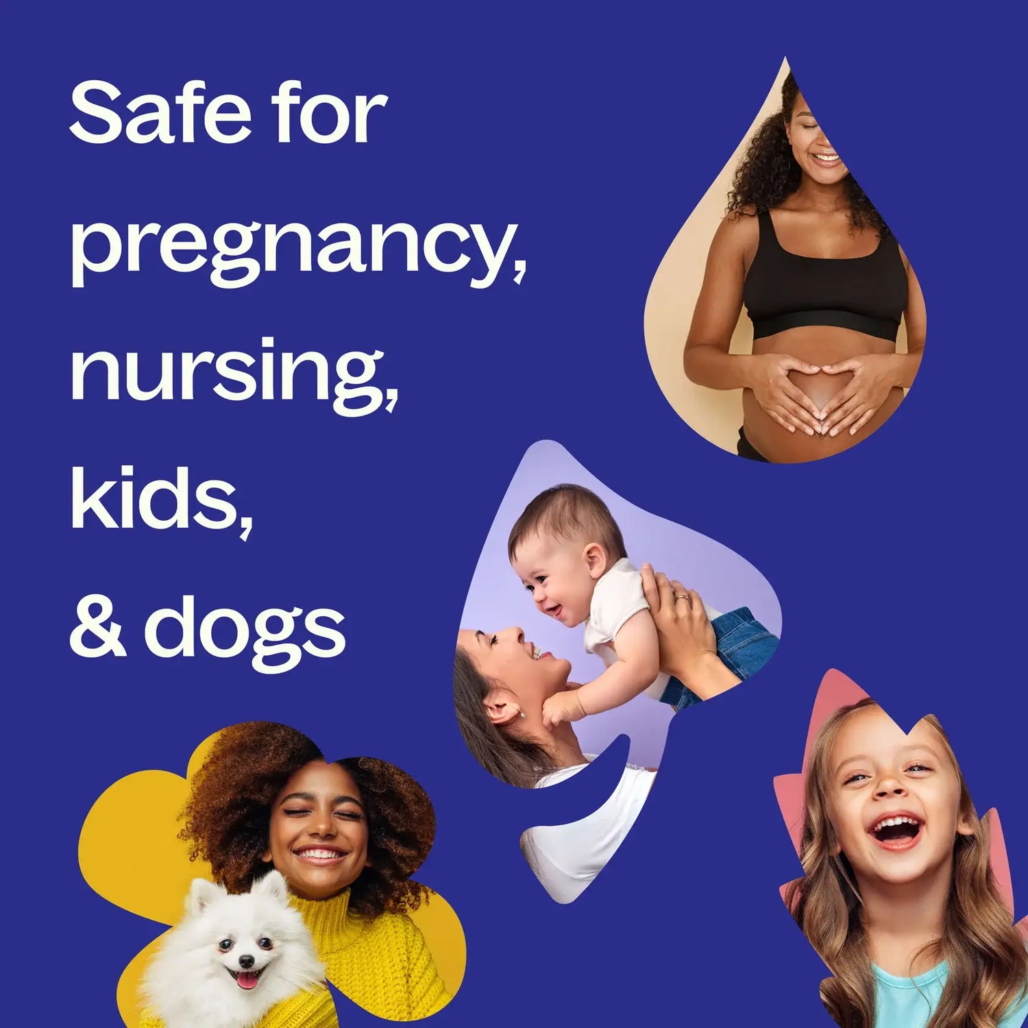 Promotional graphic with text &