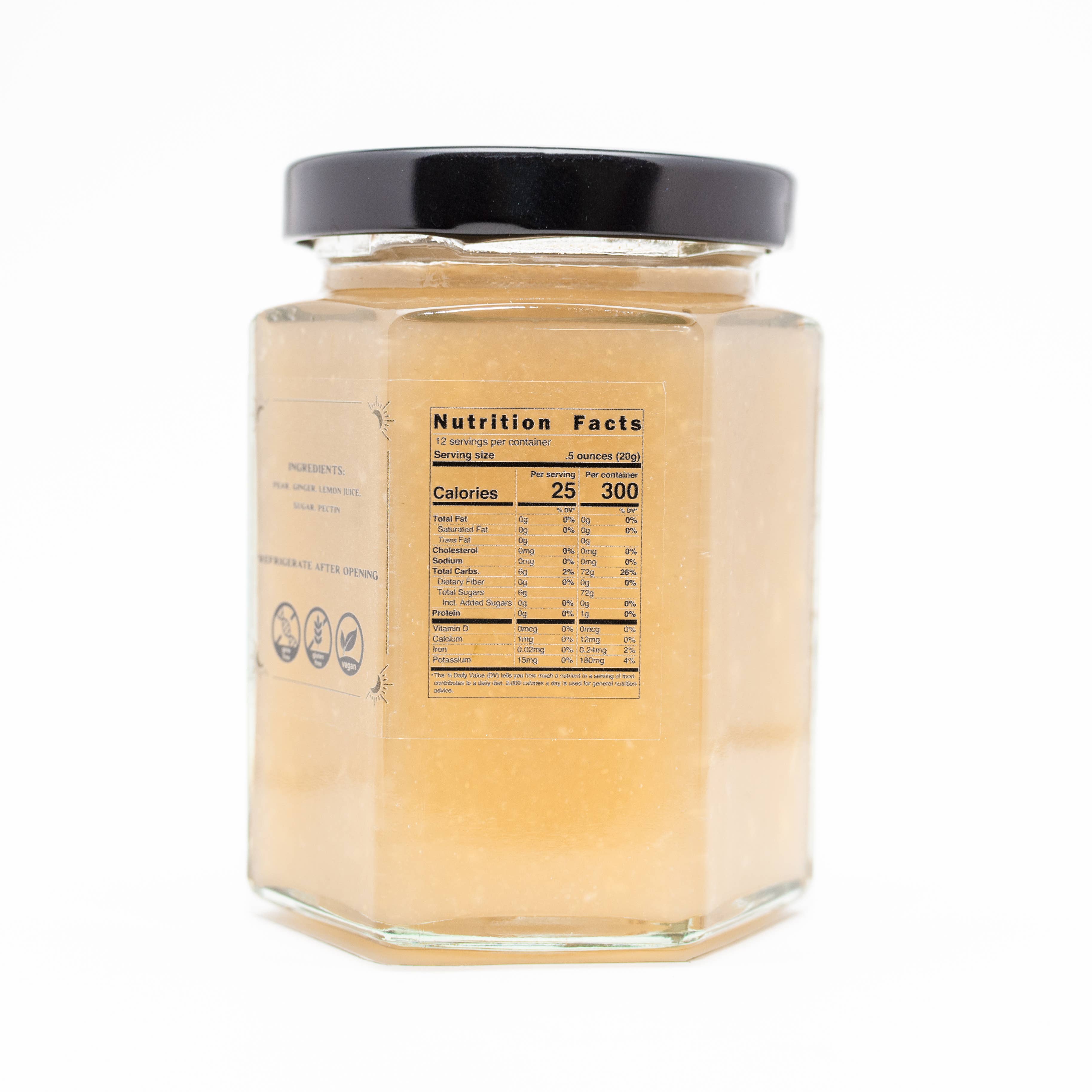 Glass jar with a black lid on a white background