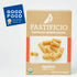 A 1 lb box of Pastificio Heirloom Wheat Pasta Rigatoni on a white background, featuring a blue Good Food Awards 2021 badge in the top left corner.