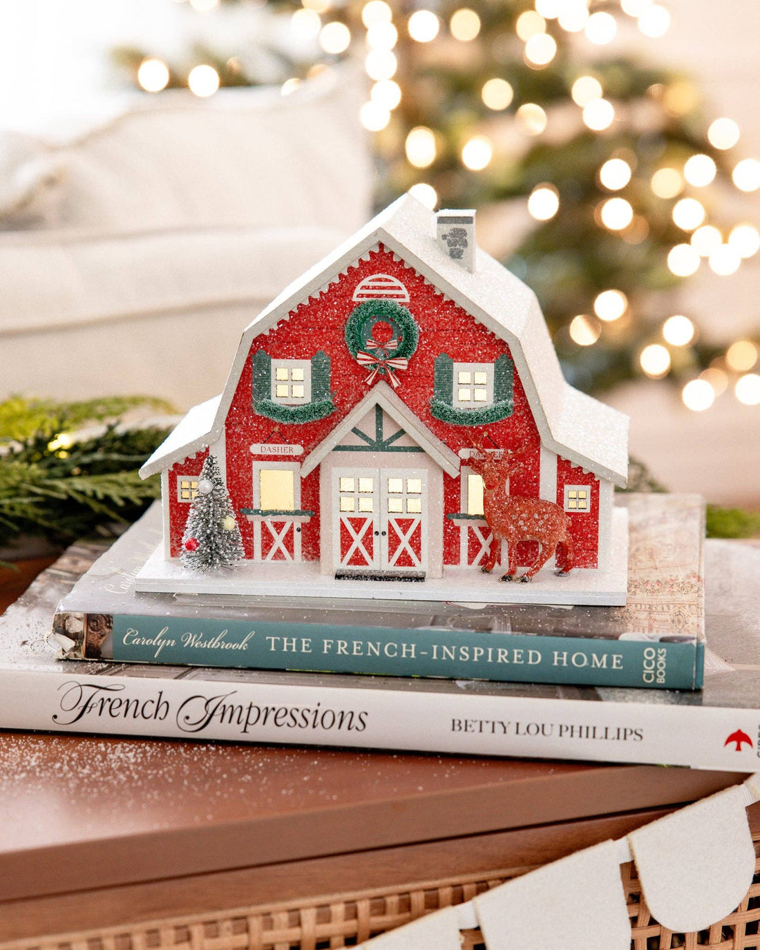 Christmas Village Reindeer Barn