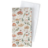 Towel with mushroom and floral pattern on a white background