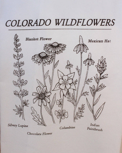 Colorado wildflowers tea towel