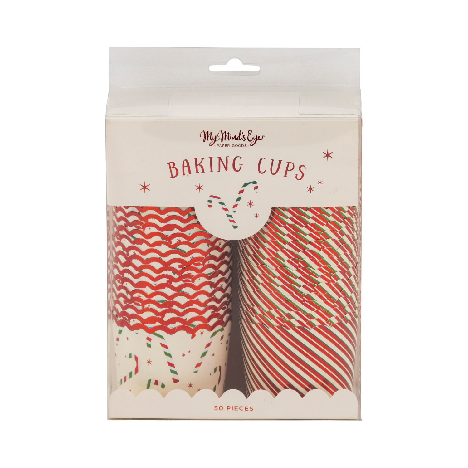 Red Foil Candy Stripes Baking Cups