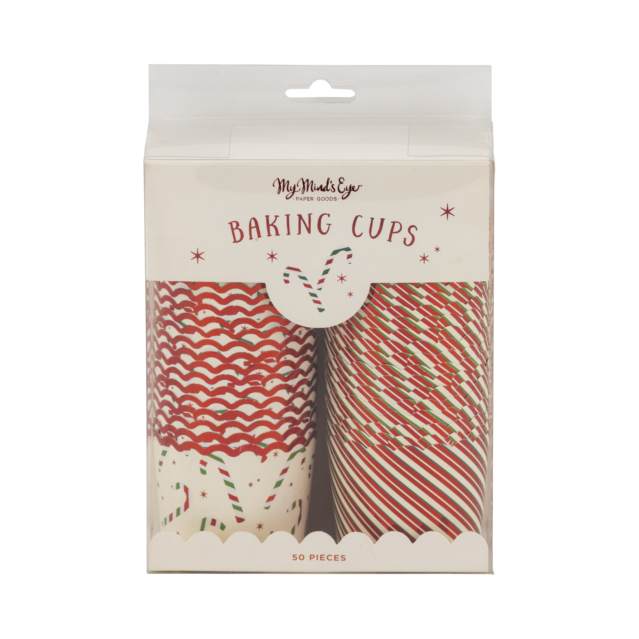 Red Foil Candy Stripes Baking Cups