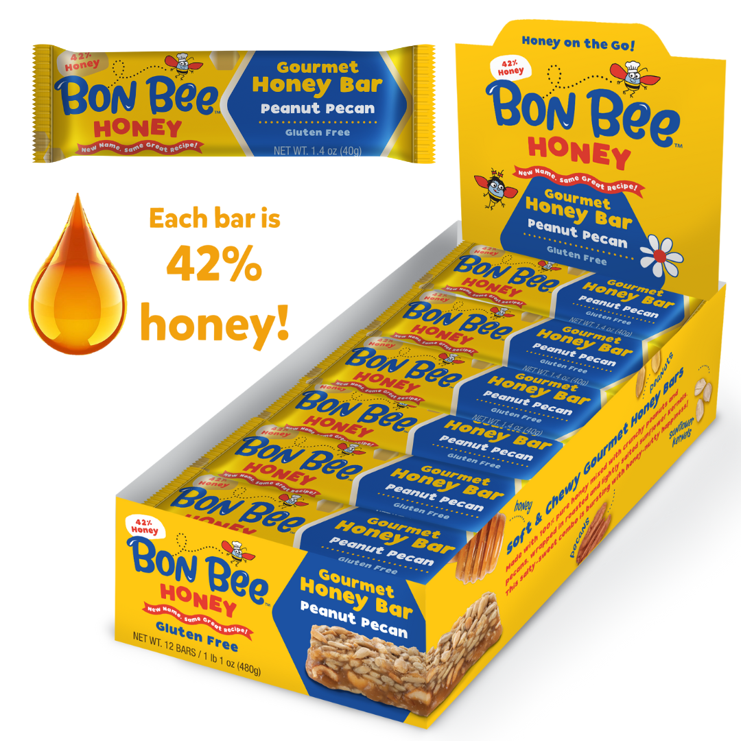 Bon Bee Gourmet Honey Bar, Peanut Pecan