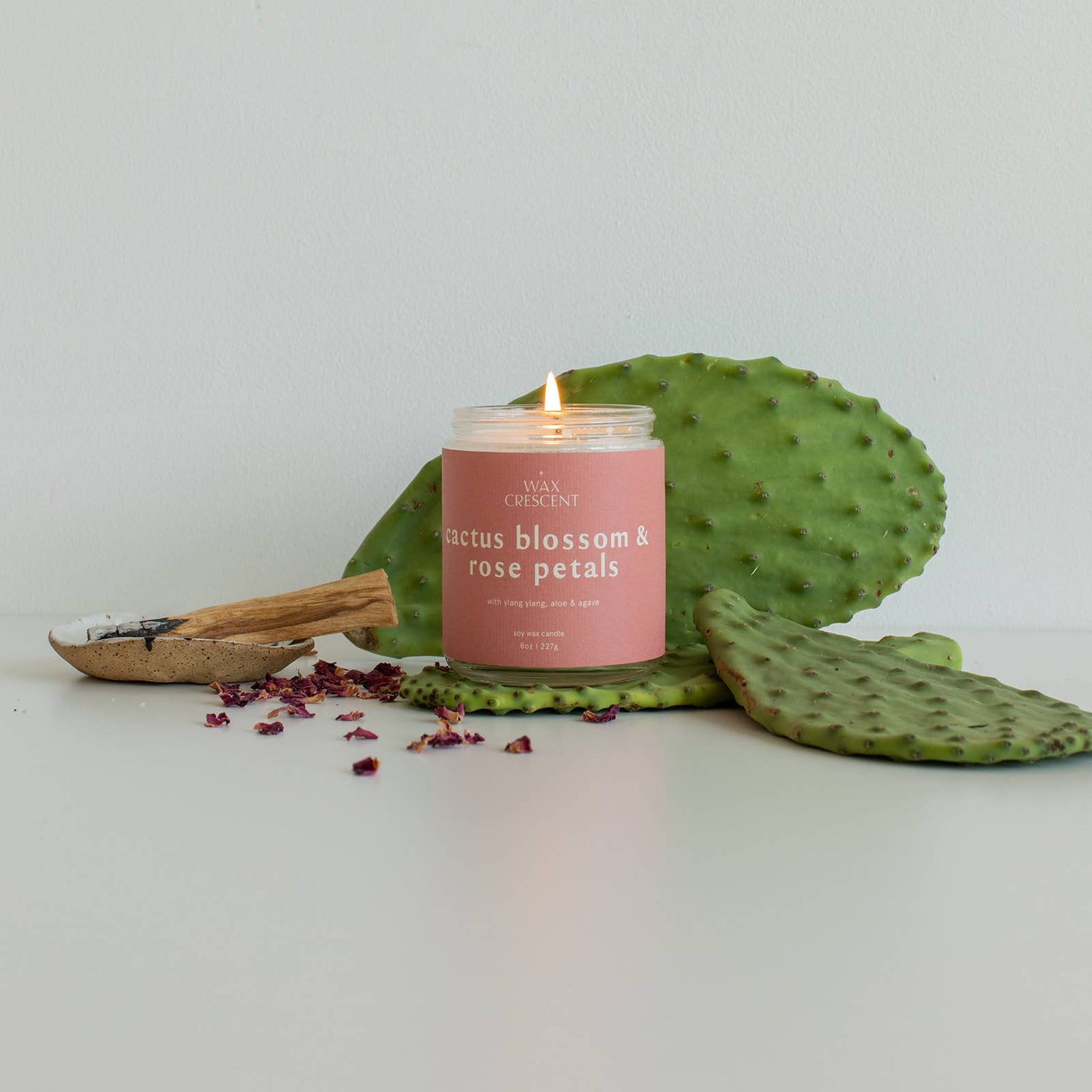 Cactus Blossom &amp; Rose Petals Soy Wax Candle