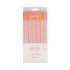 Pack of pink reusable straws with gold stars on a white background