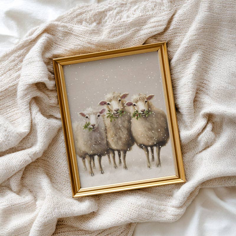 Three Winter Sheep Art Print
