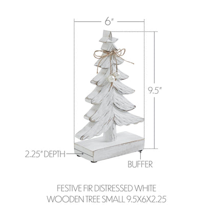 Wooden Christmas tree with dimensions on a white background
