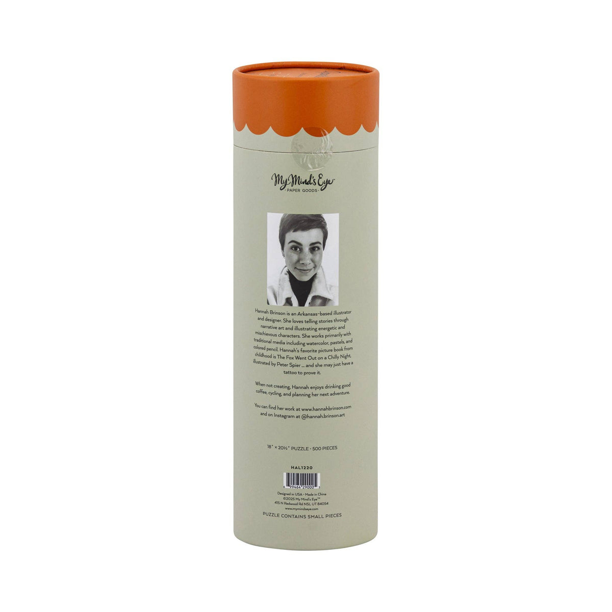  cylindrical product packaging with an orange top and white label on a white background