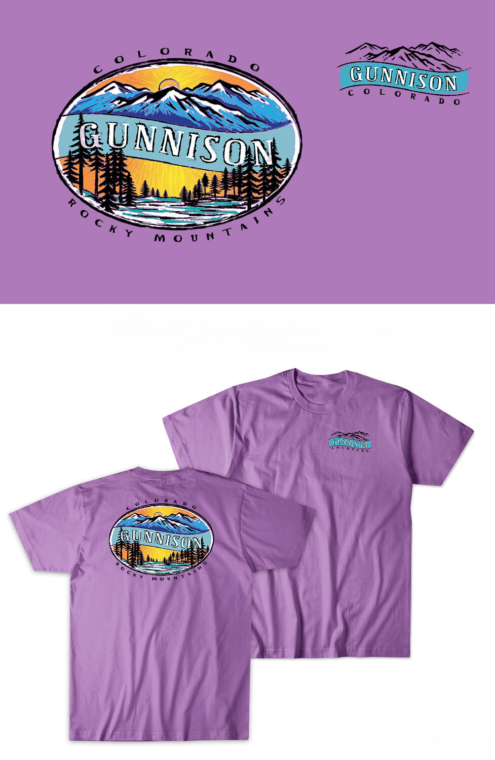 Mountain Split Scene Gunni T-Shirt - Lilac