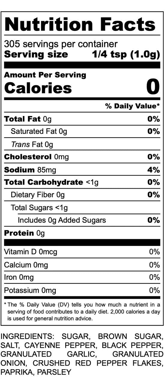 the spice guy sweet heat spice blend nutrition facts