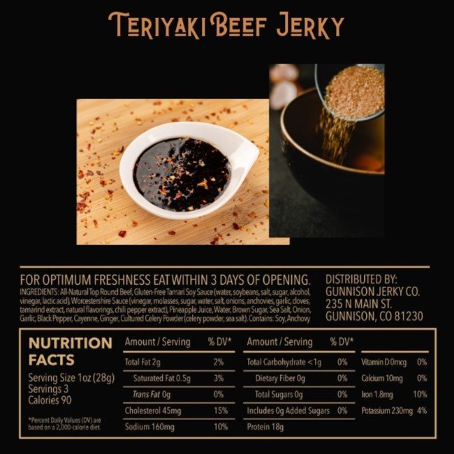 Gunnison Jerky Co Teriyaki Beef Jerky Nutrition Facts